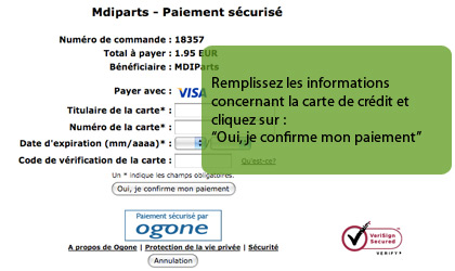 Effectuez le paiement sur la plateforme sécurisée